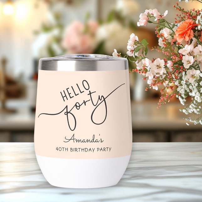 Hello Forty Modern Script Chic 40th Birthday Party (Creator Uploaded)