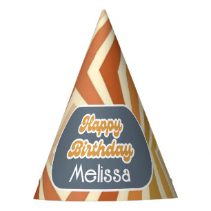 Hello Forty Retro Sun Groovy Wave Birthday Party Hat