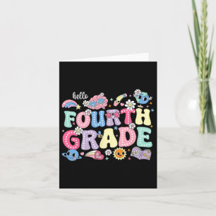 Hello Fourth 4th Grade Back To School Teacher Kids Card