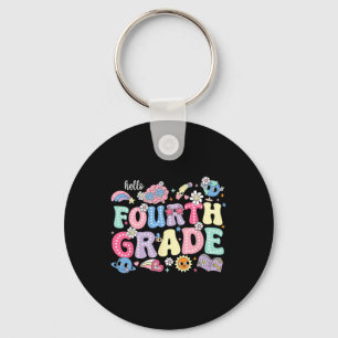 Hello Fourth 4th Grade Back To School Teacher Kids Key Ring