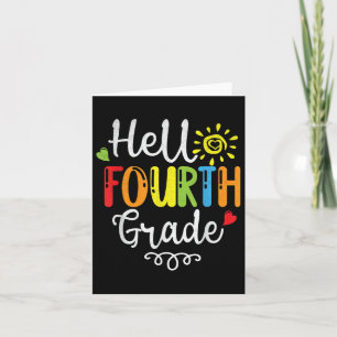 Hello Fourth 4th Grade Cute Back To School  Card
