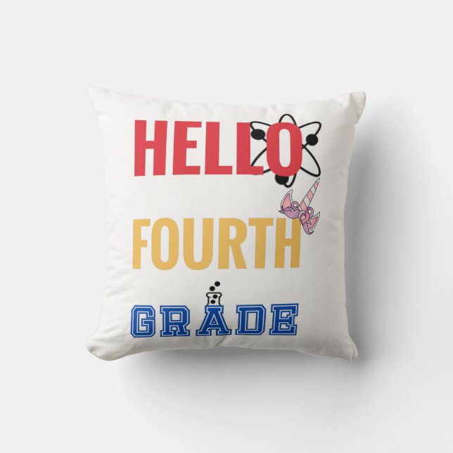 Hello Fourth Grade | Back to school 2021 Cushion (Front)