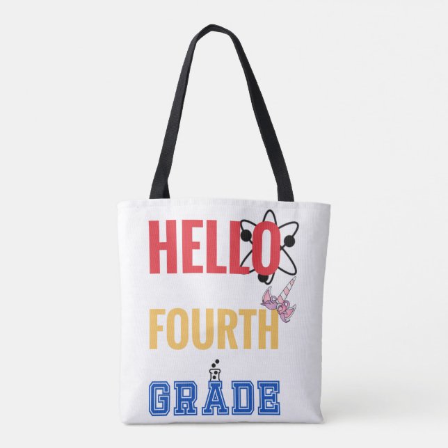 Hello Fourth Grade | Back to school 2021 Tote Bag (Back)