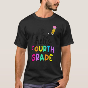 Hello Fourth Grade Back To School Teacher Kid Stud T-Shirt