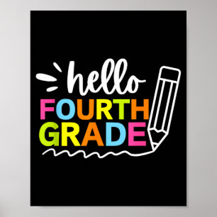 Hello Fourth Grade Back to School - Team 4th Grade Poster