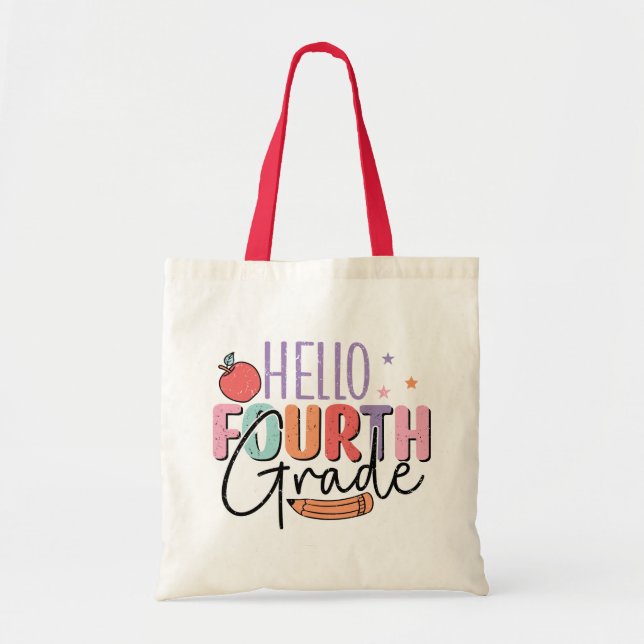Hello Fourth Grade Back to School Tote Bag (Front)