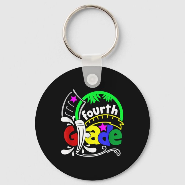 Hello Fourth Grade Funny 4th Grade Back To School  Key Ring (Front)