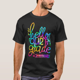 Hello Fourth Grade Pencil Back To School Teacher K T-Shirt