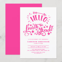 Hello Fourth Grade | Pink Third Grade Graduation