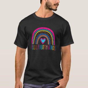 Hello Fourth Grade Teach Love Inspire Back To Sch T-Shirt