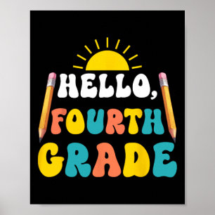 Hello Fourth Grade Teacher Students 4th Grade Back Poster
