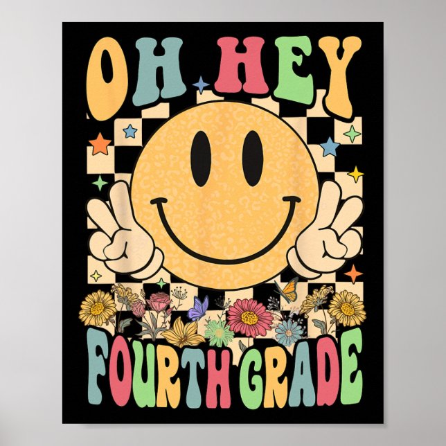 Hello Fourth Grade Teachers Student 4th Grade Byck Poster (Front)