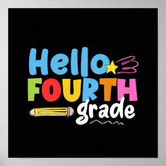 Hello Fourth Grade Team 4th Grade Vibes First Day  Poster