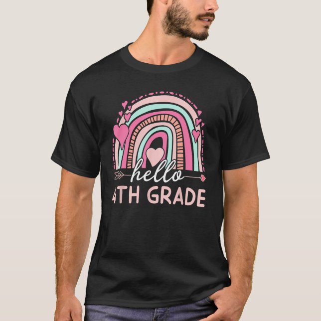 Hello Fourth Grade Team Back to School 4th Grade T T-Shirt (Front)