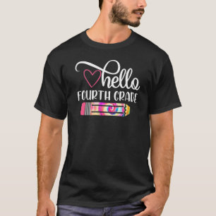 Hello Fourth Grade Tie Dye Back To School Teacher T-Shirt