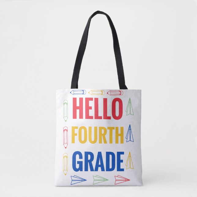 Hello Fourth Grade Tote Bag (Front)