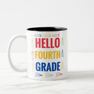 Hello Fourth Grade Two-Tone Coffee Mug