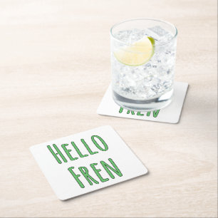Hello Fren Square Paper Coaster
