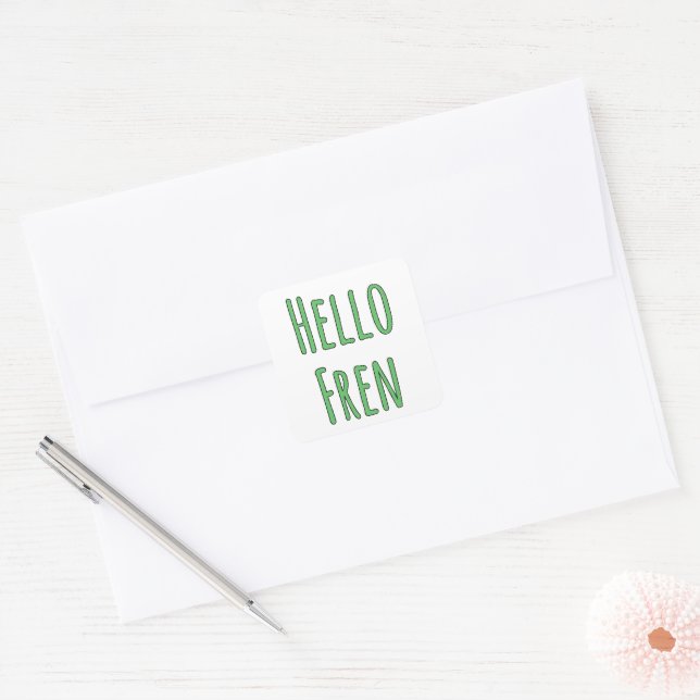Hello Fren Square Sticker (Envelope)