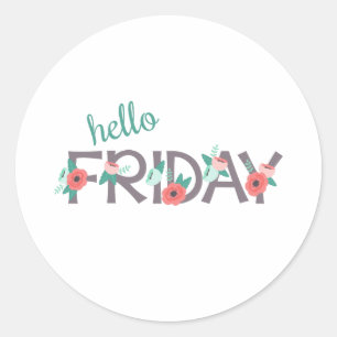 Hello Friday Classic Round Sticker