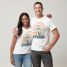 Hello Friday fun rainbow retro colourful boho