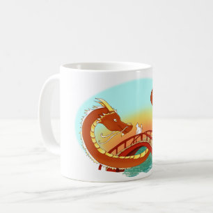Hello Friend   Cat and Dragon Coffee Mug
