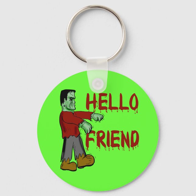 Hello Friend Creepy Frankenstein T shirts, Hoodies Key Ring (Front)