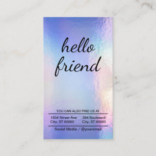 hello friend Pastel Foil Background Business Card