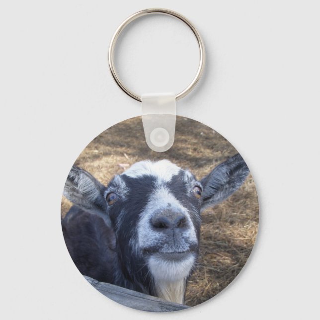 Hello Friendly Goat Key Ring (Front)