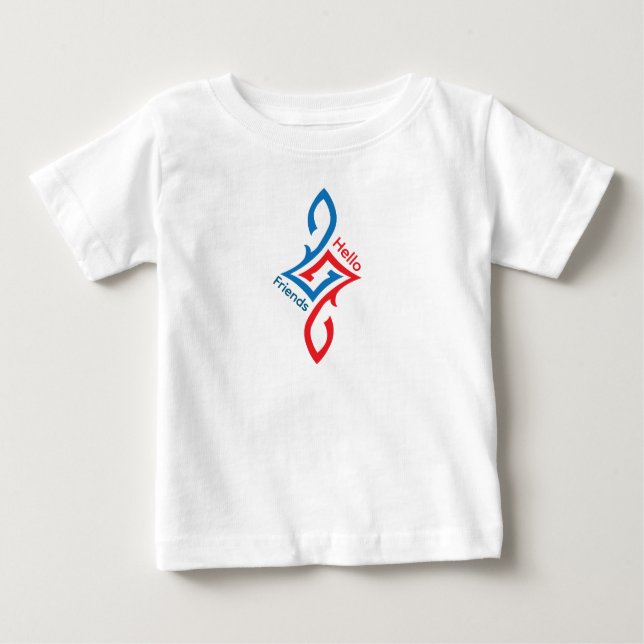 Hello Friends Simple Happy Greeting Design Baby T-Shirt (Front)
