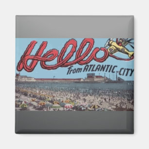 Hello From Atlantic City , Vintage Magnet