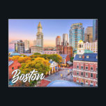 Hello From Boston, Massachusetts, United States Postcard<br><div class="desc">This scenic postcard features a photograph of the historic city of Boston,  Massachusetts,  at sunset. This wonderful postcard would be ideal for best of friends,  family and co-workers.</div>