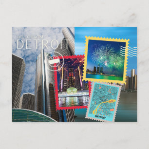 Hello From Detroit Postcard