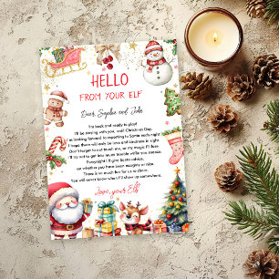 Hello From Elf Arrival Letter Christmas Invitation
