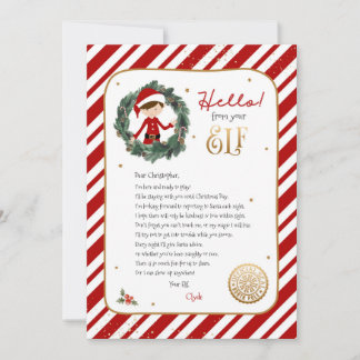Hello from Elf Welcome Letter Invitation