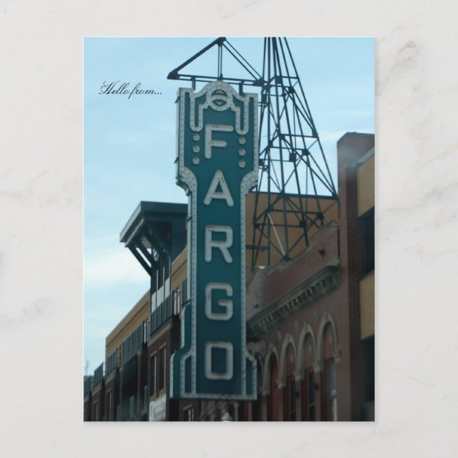 Hello from... Fargo, ND Postcard (Front)