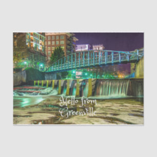 Hello From Greenville, South Carolina Reedy River Tissue Paper