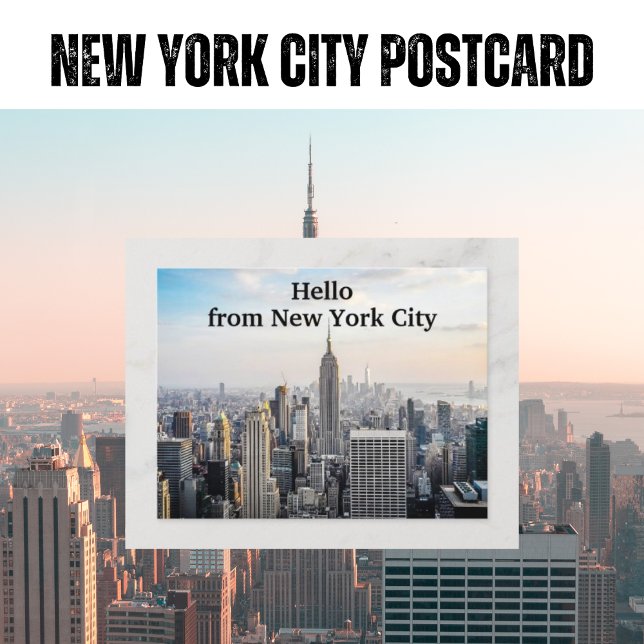 Hello from New York City Postcard (NYC Postcard Template)