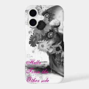 Hello from other side floral butterfly skull