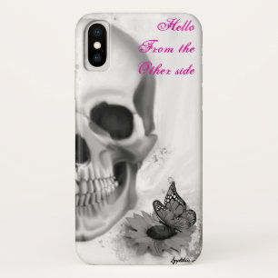 Hello from other side skull and flower iPhone x case