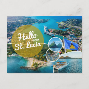 Hello From Saint Lucia Postcard