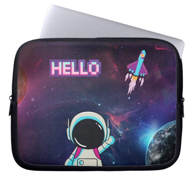 "Hello from Space" Laptop Sleeve (Front)