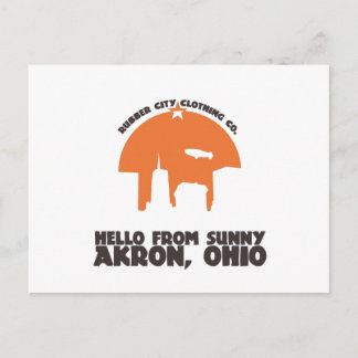 Hello From Sunny Akron Ohio` Postcard