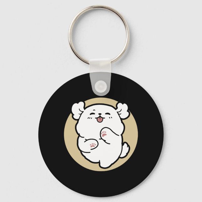 Hello from the Barked Side – Cute Dog Design Key Ring (Front)