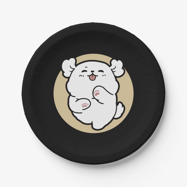 Hello from the Barked Side – Cute Dog Design Paper Plate (Front)