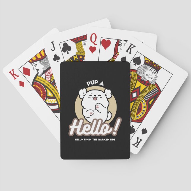 Hello from the Barked Side – Cute Dog Design Playing Cards (Back)