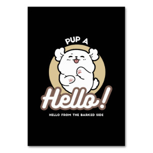 Hello from the Barked Side – Cute Dog Design Table Number