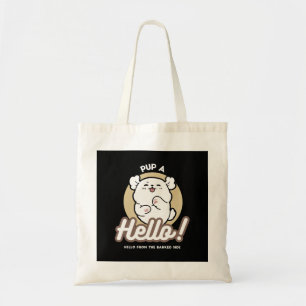 Hello from the Barked Side – Cute Dog Design Tote Bag