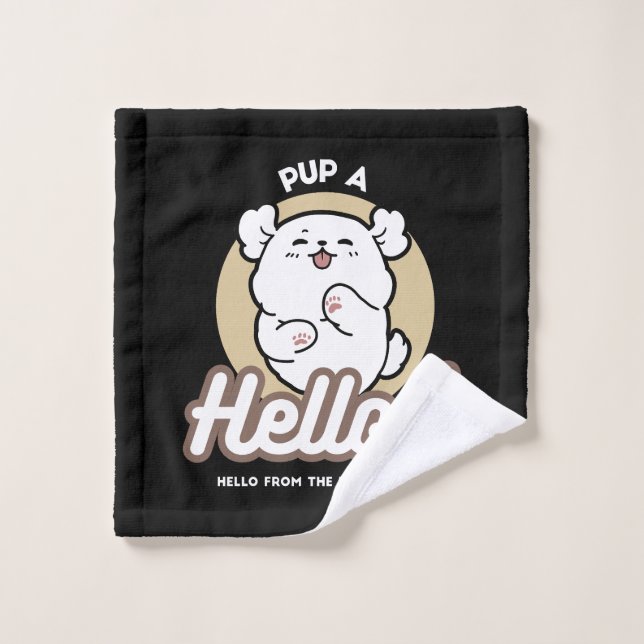 Hello from the Barked Side – Cute Dog Design Wash Cloth (Wash Cloth)
