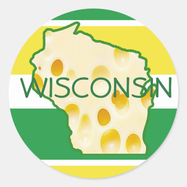 Hello from Wisconsin Swiss Cheese Head Stickers (Front)